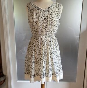 Double Zero Black and Cream Polka Dot Mini Dress